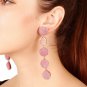 elegant knitting button long drop earrings women accessories 2017 Party casual accessories