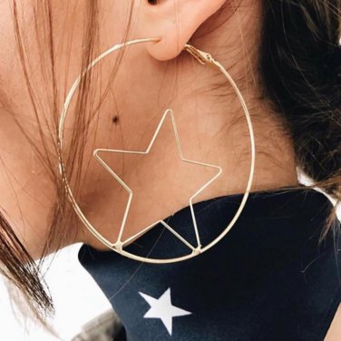 Fashion geometry cross chic accessories High quality gold hoop accessories Star vintage sliver women