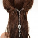 Hair Accessories Headpiece Bride Hair Pin Cuff Wrap Silver Plated Crystal Leaf Pendant Forehead Indi