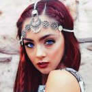 Boho Style Vintage Style Silver Plated Braided Headband Flower Headwear Ethnic Head Chain Hair Jewel