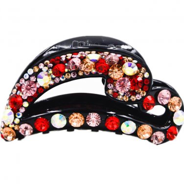 Heart Shape Rhinestone Hair Claws Clips For Women Fashion Jewelry Acetate Hair Crab Accessories 8cm
