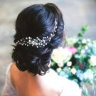 Wedding Party White Pearl Beads Braided  Hair Comb Hair Jewelry Hair Accessories