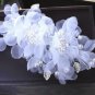 wedding party romantic white pink voile silk flower hair pin with beads bride handmade  hair jewelry
