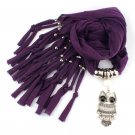 Female Necklace Scarves for Women Lady Fashion Owl Pendant Jewelry Tassels Girl\'s Polyester Cotton 