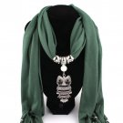 New Women Necklace Scarves Owl Pendant Jewelry Tassels Scarf Shawl Wrap Fashionable Foulards De Soie