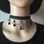 Bridal Wedding Leg Garters Black Lace Harness Belt Water Drop Pendant Harness Necklace Goth Jewelry 
