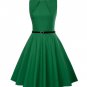 Elegant Retro Vintage 50s Rockabilly Dress Womens Sleeveless Red Green Summer Clothing Ladies Black 