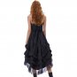 Strapless Dress Black Lace Wiht Belt Lace Up Corset Ruffle High-Low Victorian Gothic Punk Vintage P
