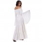 Gothic Maxi Dress Women Autumn Winter White Cotton Off Shoulder Wild Punk Street Evening Halloween C