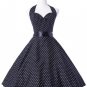 Women Dress Robe Pin Up Rockabilly Vestidos Summer Dresses Plus Size Sexy Halter Audrey Hepburn Cock
