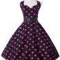 Women Dress Robe Pin Up Rockabilly Vestidos Summer Dresses Plus Size Sexy Halter Audrey Hepburn Cock