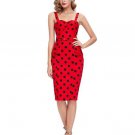 Women Summer Dresses Robe Sexy Sleeveless Spaghetti Cocktail Party Club Dress Polka Dots Vestidos Vi