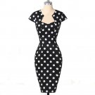 Women Dress Summer Polka Dot Vintage 50s Dresses Robe Rockabilly Clothing Vestidos Bodycon Pencil Wi