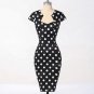 Women Dress Summer Polka Dot Vintage 50s Dresses Robe Rockabilly Clothing Vestidos Bodycon Pencil Wi
