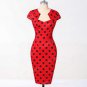 Women Dress Summer Polka Dot Vintage 50s Dresses Robe Rockabilly Clothing Vestidos Bodycon Pencil Wi