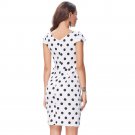 Polka Dot Dress Women Summer Cotton Big Size With Belt Vintage 50s Vestido Office Casual Pencil Body