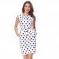 Polka Dot Dress Women Summer Cotton Big Size With Belt Vintage 50s Vestido Office Casual Pencil Body