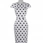 Polka Dot Dress Women Summer Cotton Big Size With Belt Vintage 50s Vestido Office Casual Pencil Body