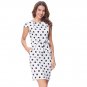 Polka Dot Dress Women Summer Cotton Big Size With Belt Vintage 50s Vestido Office Casual Pencil Body
