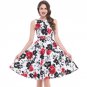 Women Dress Black Red Summer Audrey Hepburn 50s 60s Vintage Dresses Vestidos Big Size Rockabilly Par