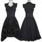 Medieval Dress Cotton Lace Sleeveless V Neck Corset Ruffle Victorian Gothic Steampunk Vintage Chris