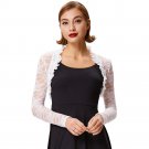Fashion Lace Bolero Womens Elegant Shrug Long Sleeve Sexy Black Wedding Evening Prom Cropped Shrugs 