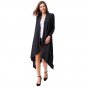 Maxi Jackets Women Black Grey Cotton Asymmetric Long Sleeve Open Stitch Basic Long Coat Spring Autum