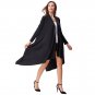 Maxi Jackets Women Black Grey Cotton Asymmetric Long Sleeve Open Stitch Basic Long Coat Spring Autum