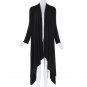Maxi Jackets Women Black Grey Cotton Asymmetric Long Sleeve Open Stitch Basic Long Coat Spring Autum