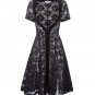 Summer Lace Vintage Jackets Women 2018 Short Sleeve Sexy Deep V-Neck See-through Tops Mujer Coat Bla
