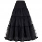 Tulle Skirts Womens Pleated Long Skirt Faldas Black Bridal Wedding Petticoat Midi 2017 Tutu Skirt Sa