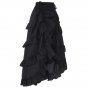 Fashion Black Fluffy Midi Skirts For Women Costume High Low Gothic Pleated Retro Vintage Skirt Saia 