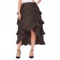 Fashion Black Fluffy Midi Skirts For Women Costume High Low Gothic Pleated Retro Vintage Skirt Saia