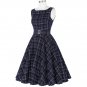 Plaid Dresses Womens Summer Vintage 50s Rockabilly Audrey Hepburn Casual Office Pin Up Dress Retro R