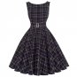 Plaid Dresses Womens Summer Vintage 50s Rockabilly Audrey Hepburn Casual Office Pin Up Dress Retro R