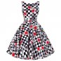 Plaid Dresses Womens Summer Vintage 50s Rockabilly Audrey Hepburn Casual Office Pin Up Dress Retro R