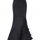 Vintage Skirts Womens Retro Gothic Saia Jacquard Sexy Fishtail Slim OL Corset Style Lace Up Women Lo