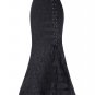 Vintage Skirts Womens Retro Gothic Saia Jacquard Sexy Fishtail Slim OL Corset Style Lace Up Women Lo