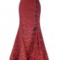 Vintage Skirts Womens Retro Gothic Saia Jacquard Sexy Fishtail Slim OL Corset Style Lace Up Women Lo