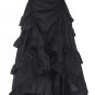 Retro Vintage Gothic Women Skirt Cotton Asymmetrical design Female Red Ruffles Long Skirts for Weddi