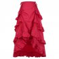 Retro Vintage Gothic Women Skirt Cotton Asymmetrical design Female Red Ruffles Long Skirts for Weddi