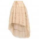 Multilayer Lace Victorian Maxi Skirts Womens saia Costumes Gothic Steampunk Clothing Sexy Ruffle Chi