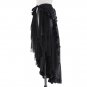 Black Skirts Womens Ruffled Long Open Skirt Steampunk Retro Asymmetrical Skirt for Dancing 2017 Blac
