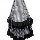 Sexy Women Long Gothic Punk Skirt Striped Medieval Party Ball Gown Costume Clothes 2017 Vintage Ruff