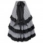 Sexy Women Long Gothic Punk Skirt Striped Medieval Party Ball Gown Costume Clothes 2017 Vintage Ruff
