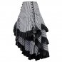 Sexy Women Long Gothic Punk Skirt Striped Medieval Party Ball Gown Costume Clothes 2017 Vintage Ruff