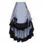 Sexy Women Long Gothic Punk Skirt Striped Medieval Party Ball Gown Costume Clothes 2017 Vintage Ruff