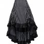 Sexy Women Long Gothic Punk Skirt Striped Medieval Party Ball Gown Costume Clothes 2017 Vintage Ruff