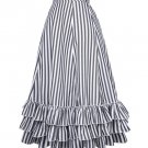 Womens Skirts  Retro Vintage Steampunk Victorian Gothic Women Striped Long Sexy Summer Ruffle Bustle
