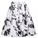 Skirts Womens Fashion Floral Print Pleated Retro Vintage 50s Skirts Pinup 60s Cotton Summer Rockabil